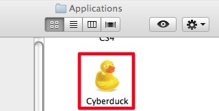 Screenshot of Cyberduck icon in Application folder. 