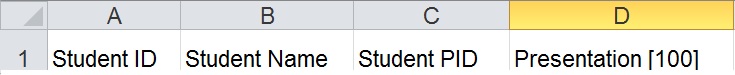 Screenshot of column headers in a spreadsheet. 