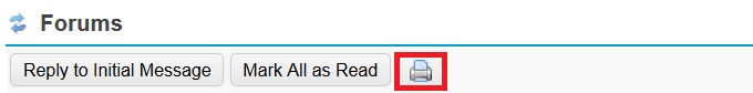 Screenshot of top menu options for printing a Forum conversation. 