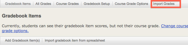 Screenshot of Gradebook menu. 