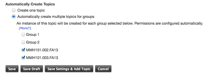 Forums: Automatically create Topics