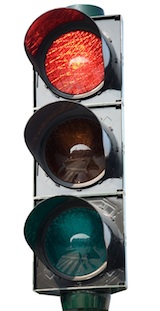 Image of red traffic light. 